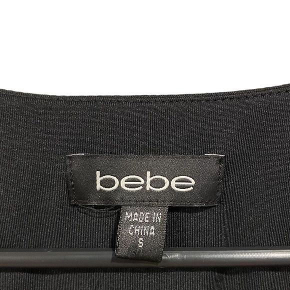 Bebe Orange Black Red Asymmetric High Low Cutout Geometric Colorblock Mini Dress - Picture 9 of 9